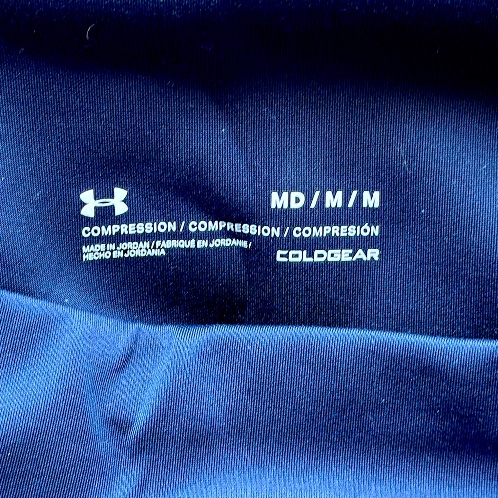 Under Armor, navy blue, compression “cold gear”